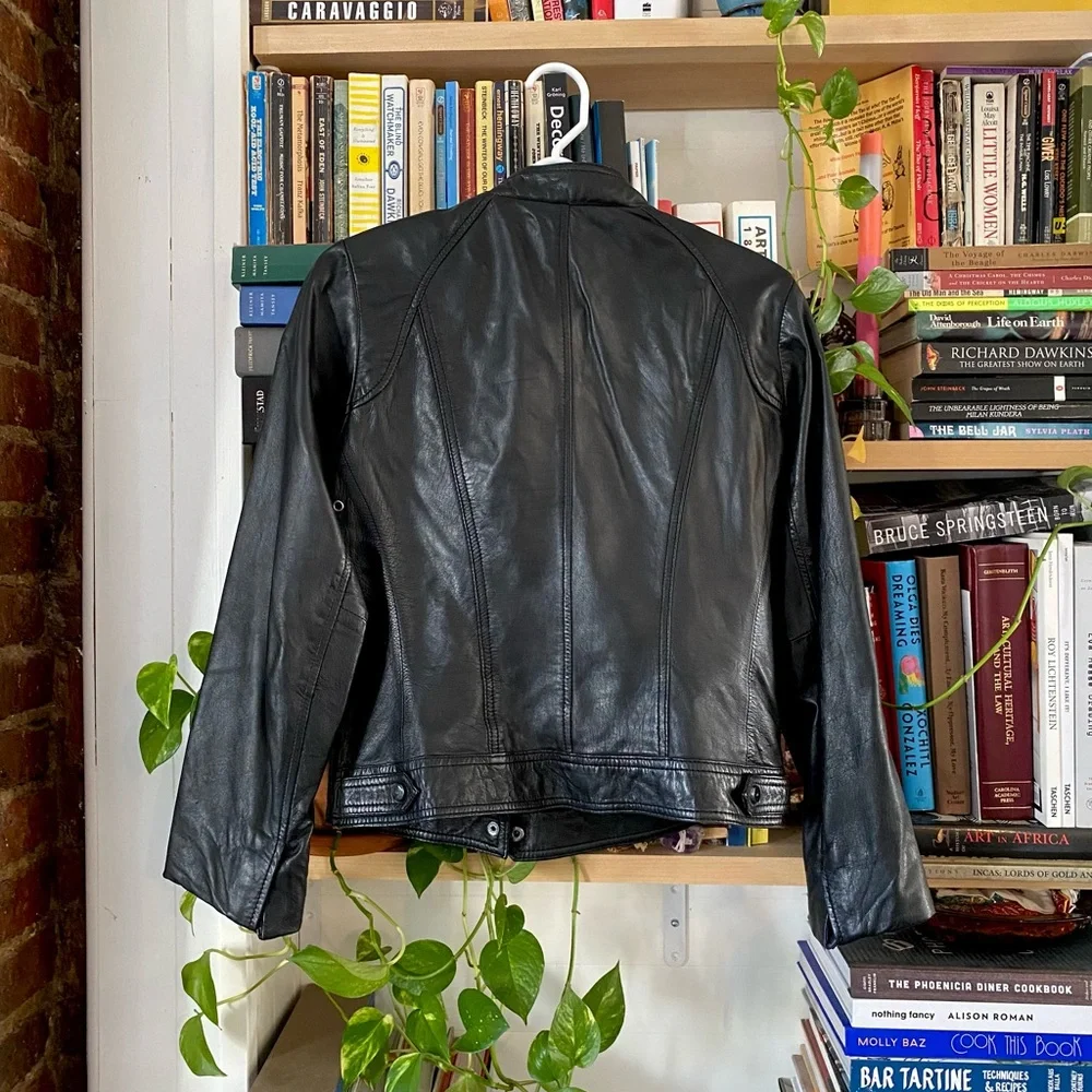 Wilson Genuine Leather Cropped Moto Jacket - Picture 4 of 7